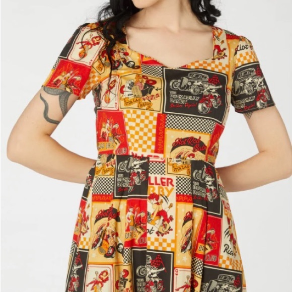 Mod Cloth Hot Rod Girls Dress - Picture 1 of 5